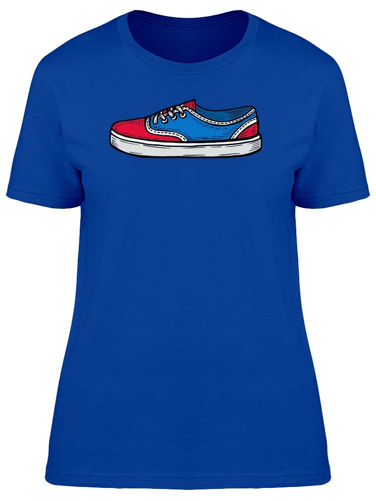 Red and Blue Sneakers Graphic T-Shirt for Men - Casual Streetwear Style for Everyday Wear & Gym