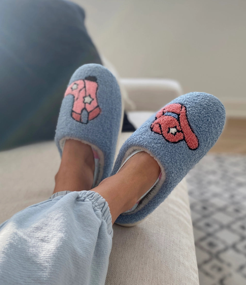 Cowgirl Cozy Slippers - Soft Fuzzy House Shoes for Women, Western Rodeo Inspired Comfortable Indoor Footwear - Perfect for Lounging, Relaxing at Home, and Country Themed Parties