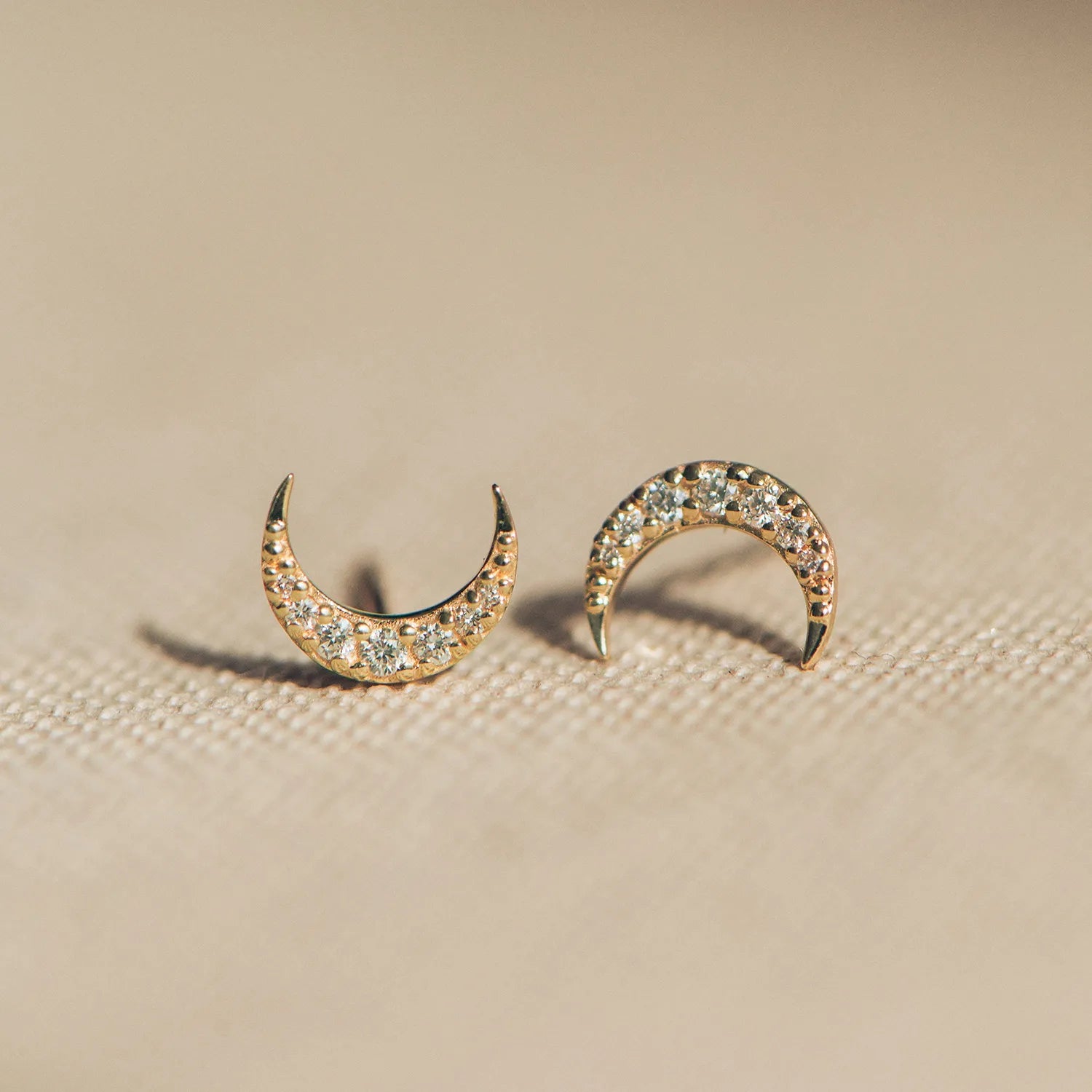 14K Yellow Gold Moonlight Crescent Earrings - Elegant Dainty Hoop Earrings for Women, Perfect for Everyday Wear, Date Nights & Special Occasions