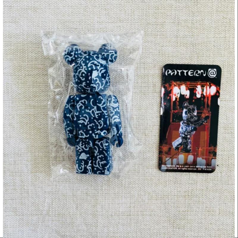 Bearbrick Series 28 PATTERN Blue Sea Wave 100% Collectible Art Toy - Perfect for Anime Fans, Home Decor & Gift Giving