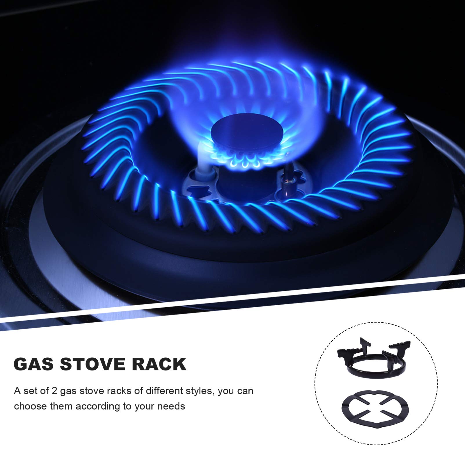 Hemoton 2-Pack Metal Gas Stove Rack Stand - Heavy Duty Wok Ring & Trivet for Kitchen Stove, Burner Stand, Pot Support - Perfect for Cooking with Woks, Pans & Large Pots on Gas Stoves