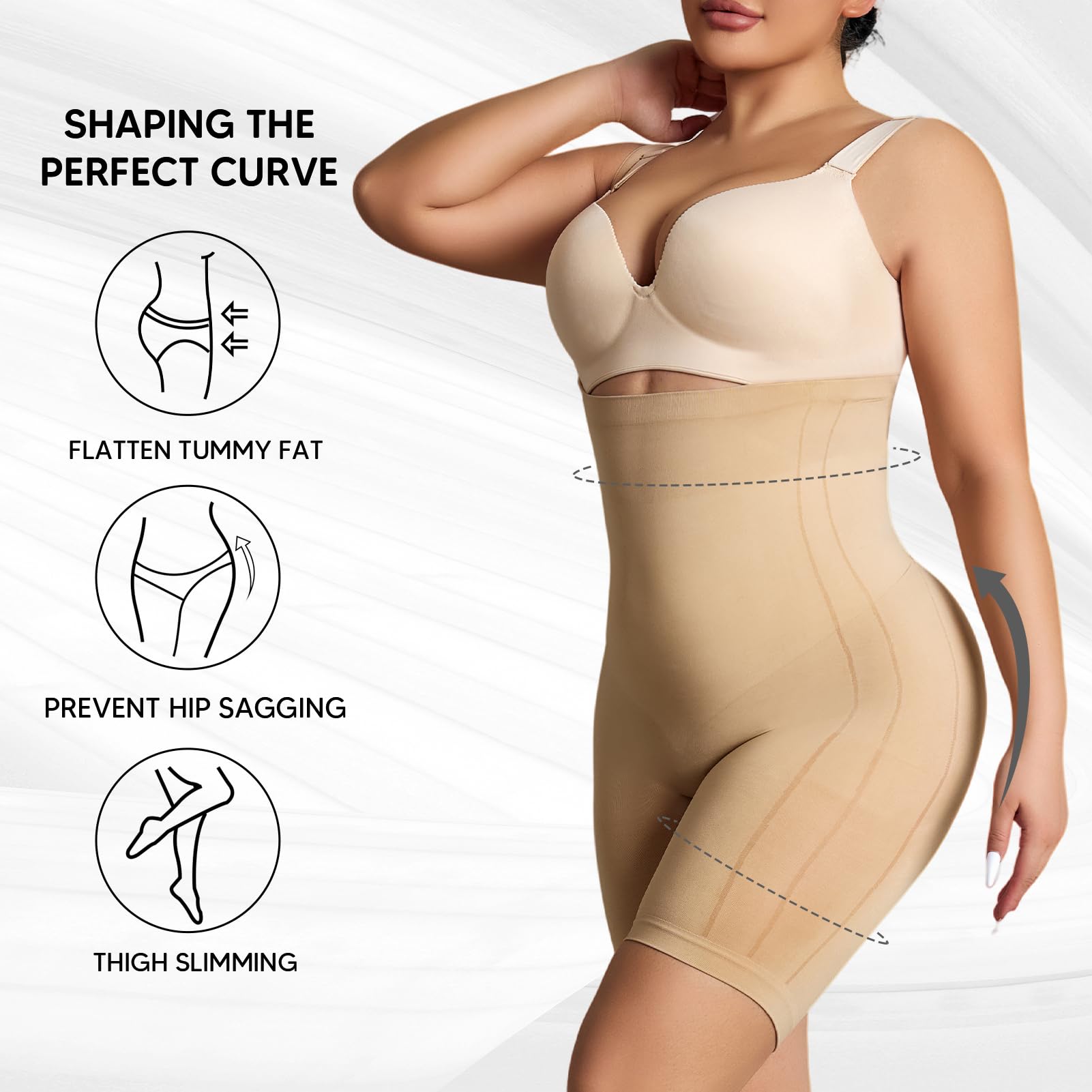Best Tummy Control Shapewear for Women - High Waisted Body Shaper Shorts with Butt Lifting & Thigh Slimming - Perfect for Dresses, Workouts, and Everyday Comfort