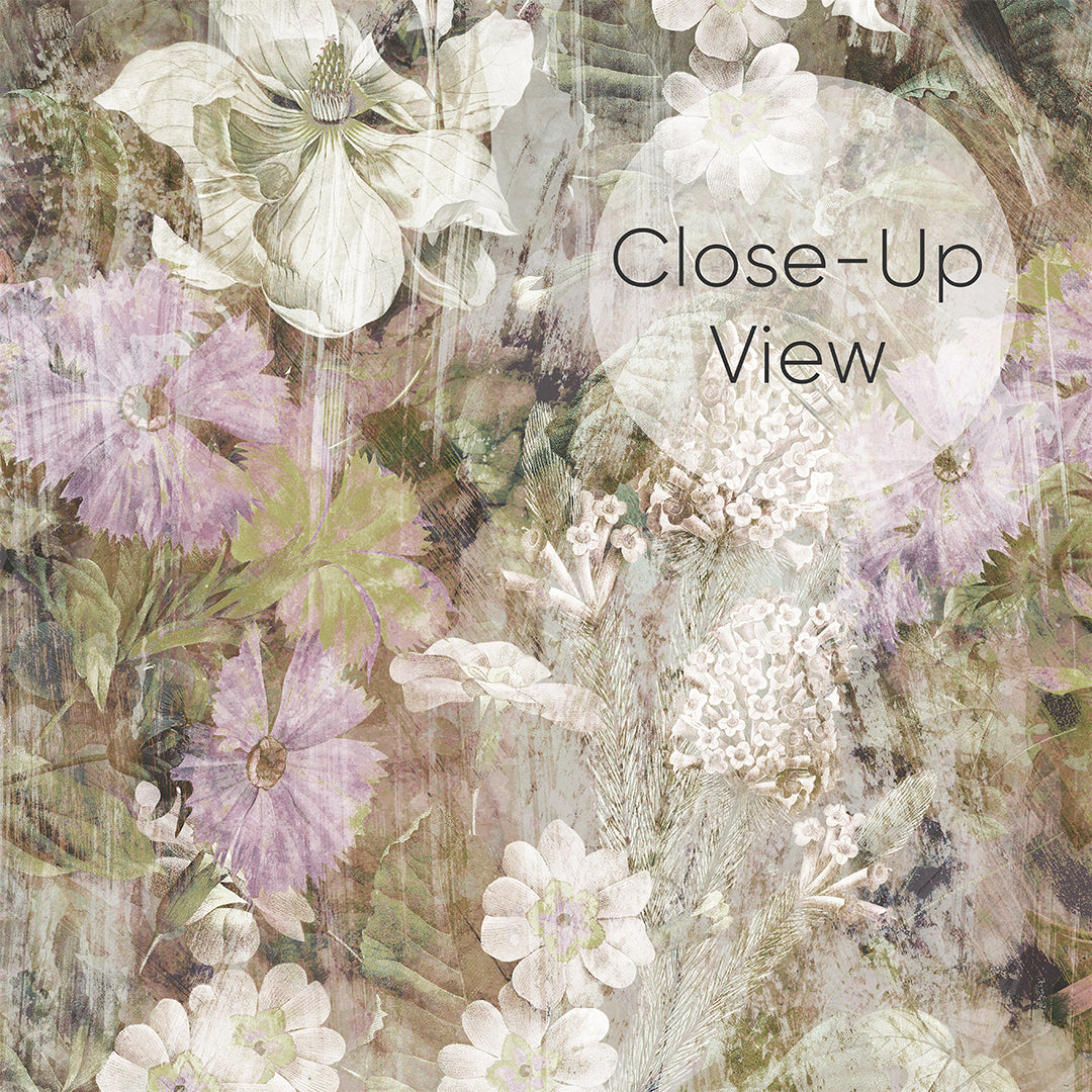 Beige Vintage Floral Wall Mural SM046 - Botanical Garden Peel and Stick Wallpaper for Bedroom, Living Room & Nursery Decor