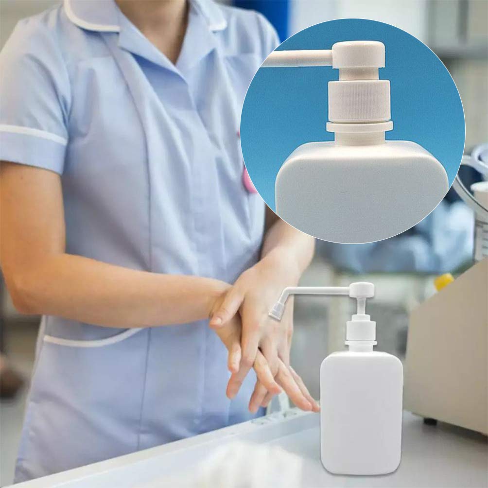 Healifty 2 Pack Long Nozzle Empty Pump Bottles with Cow Straws - Fine Mist Sprayer for Lotion, Hand Soap & Jewelry Making - White Plastic Dispenser Bottles for Home, Salon, and DIY Crafts