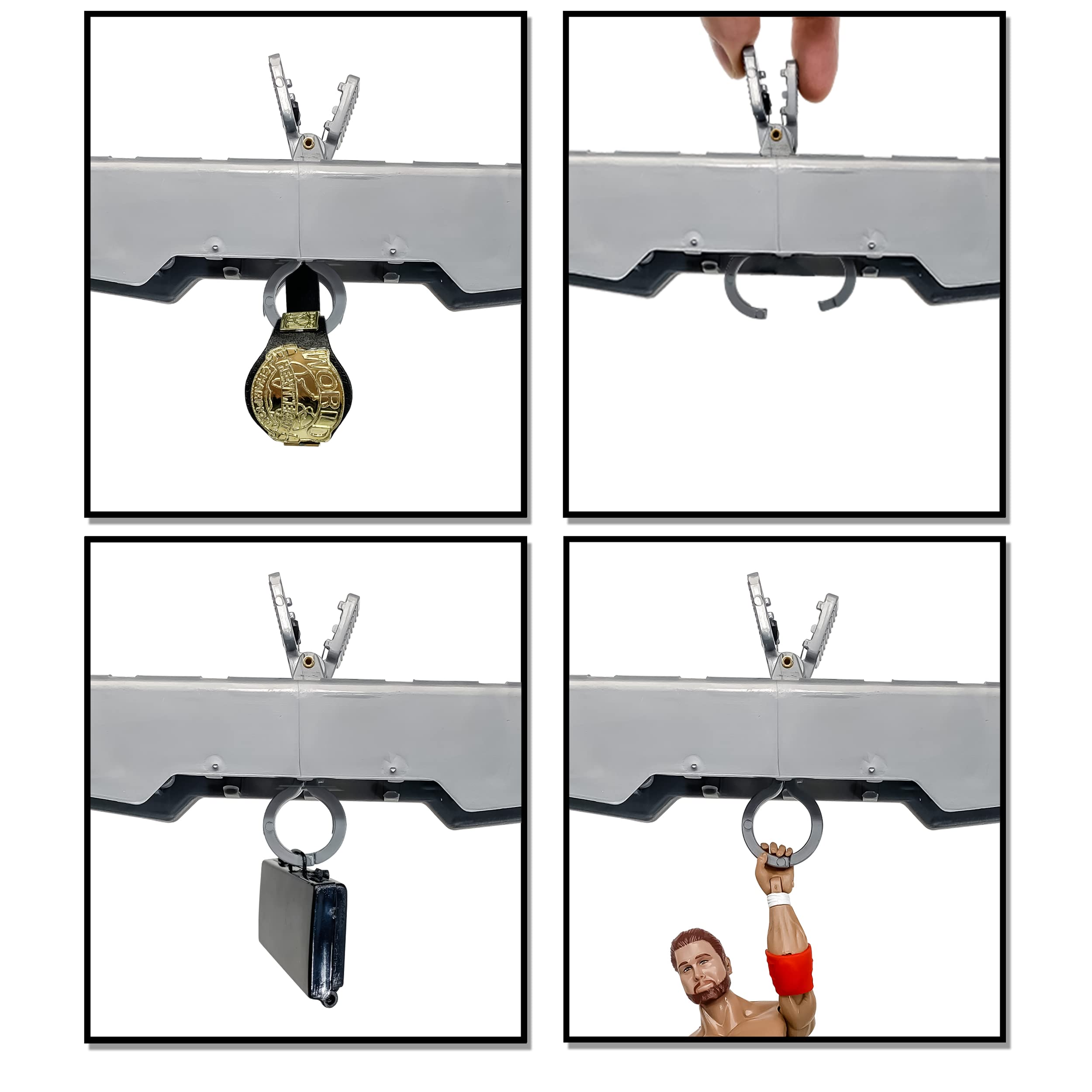 Premium Adjustable Wrestling Action Figure Playset with Accessories - Deluxe Grab The Gear Set for WWE & AEW Collectible Toys - Perfect for Kids' Playtime, Display & Role-Playing Battles