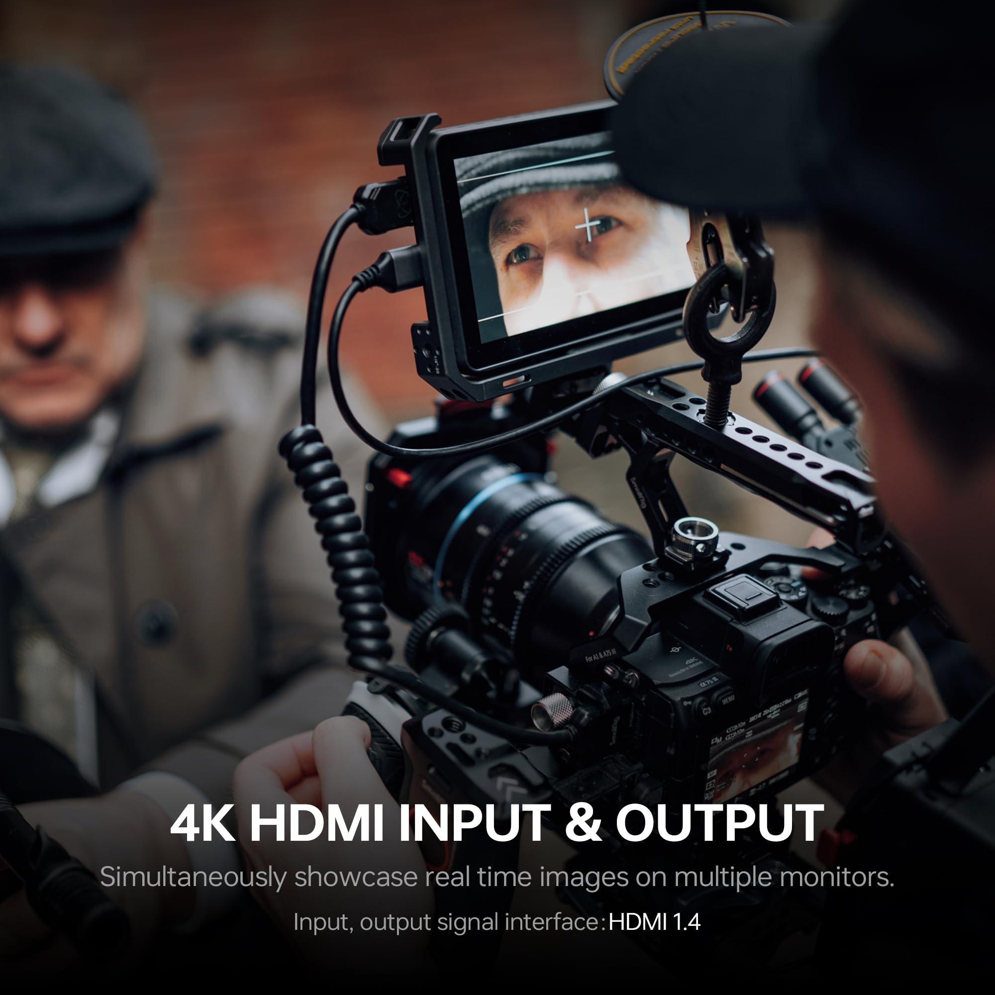 VILTROX DC-X2 6 Inch Touchscreen 4K HDMI Camera Field Monitor with Rig Cage - 2000 Nits High Brightness, Battery Powered, Sunshade Hood & USB 3D LUT Support - Professional Photography & Videography Monitor for DSLR, Mirrorless Cameras - Perfect for Outdoor Shooting, Studio Work & Film Production