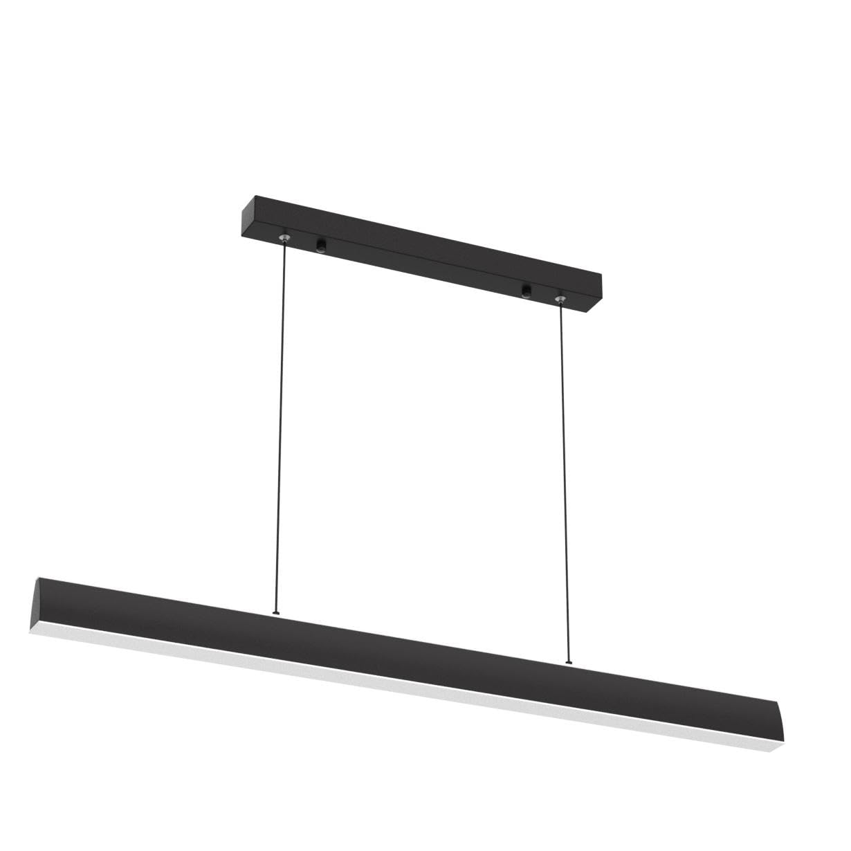 Modern Black Linear Pendant Lights - Dimmable LED Chandelier for Kitchen Island, Dining Room & Office - Adjustable Height Ceiling Light for Billiard Room, Pool Table & Bar Decor - Perfect for Contemporary Home & Commercial Spaces
