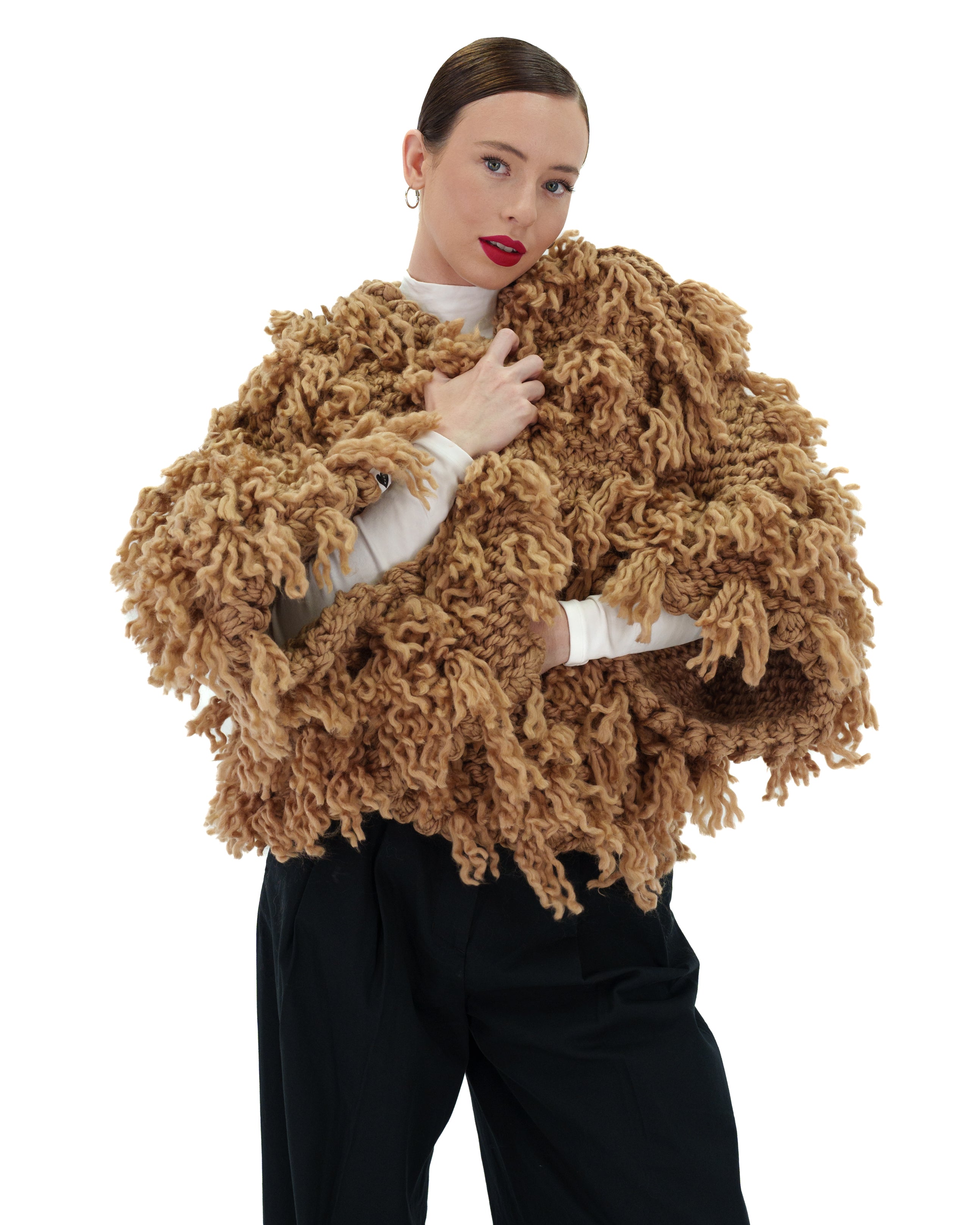 Women's Soft Fur-Like Cardigan - Cozy Winter Knit Sweater for Casual Wear, Office & Lounge