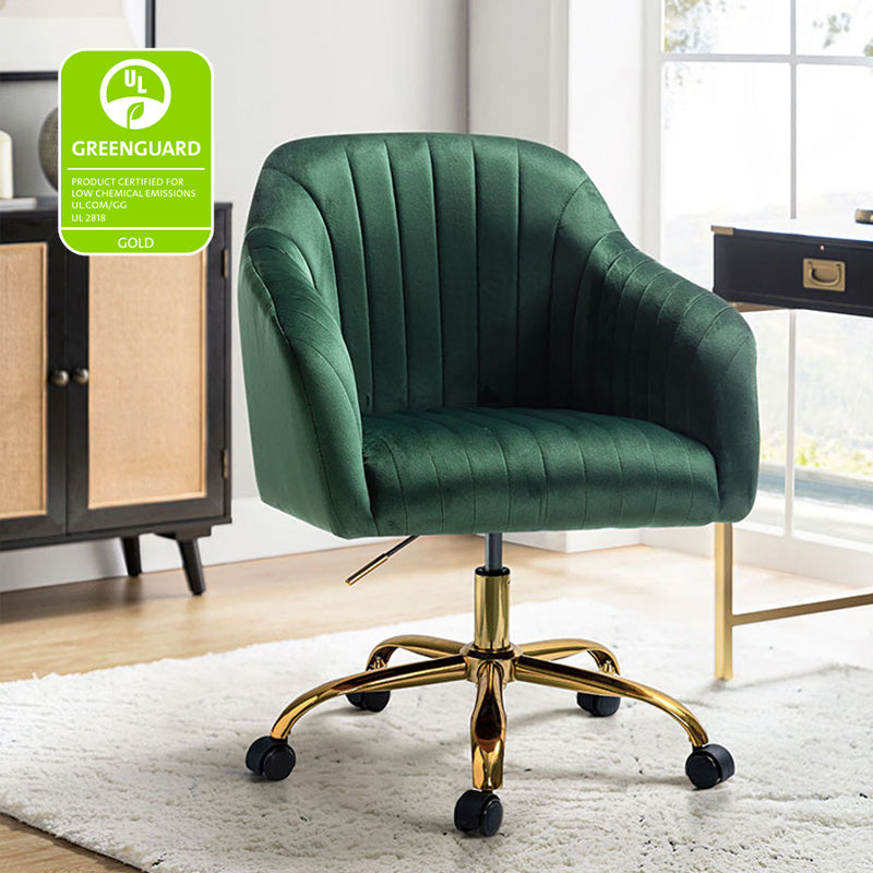 Luxury Velvet Office Chair - Ergonomic Desk Chair with Adjustable Height for Home & Workspace - Perfect for Remote Work, Gaming & Study