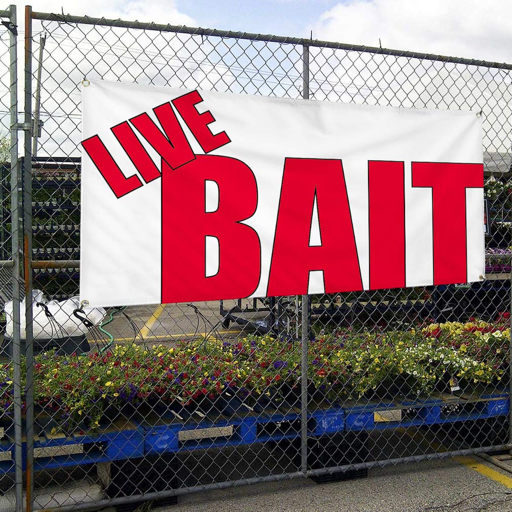Premium Vinyl Banners - 48x96 Inches with 8 Grommets | Weatherproof Outdoor Advertising Signs for Retail, Industrial & Yard Use | Perfect for Live Bait Shops, Events & Business Promotion
