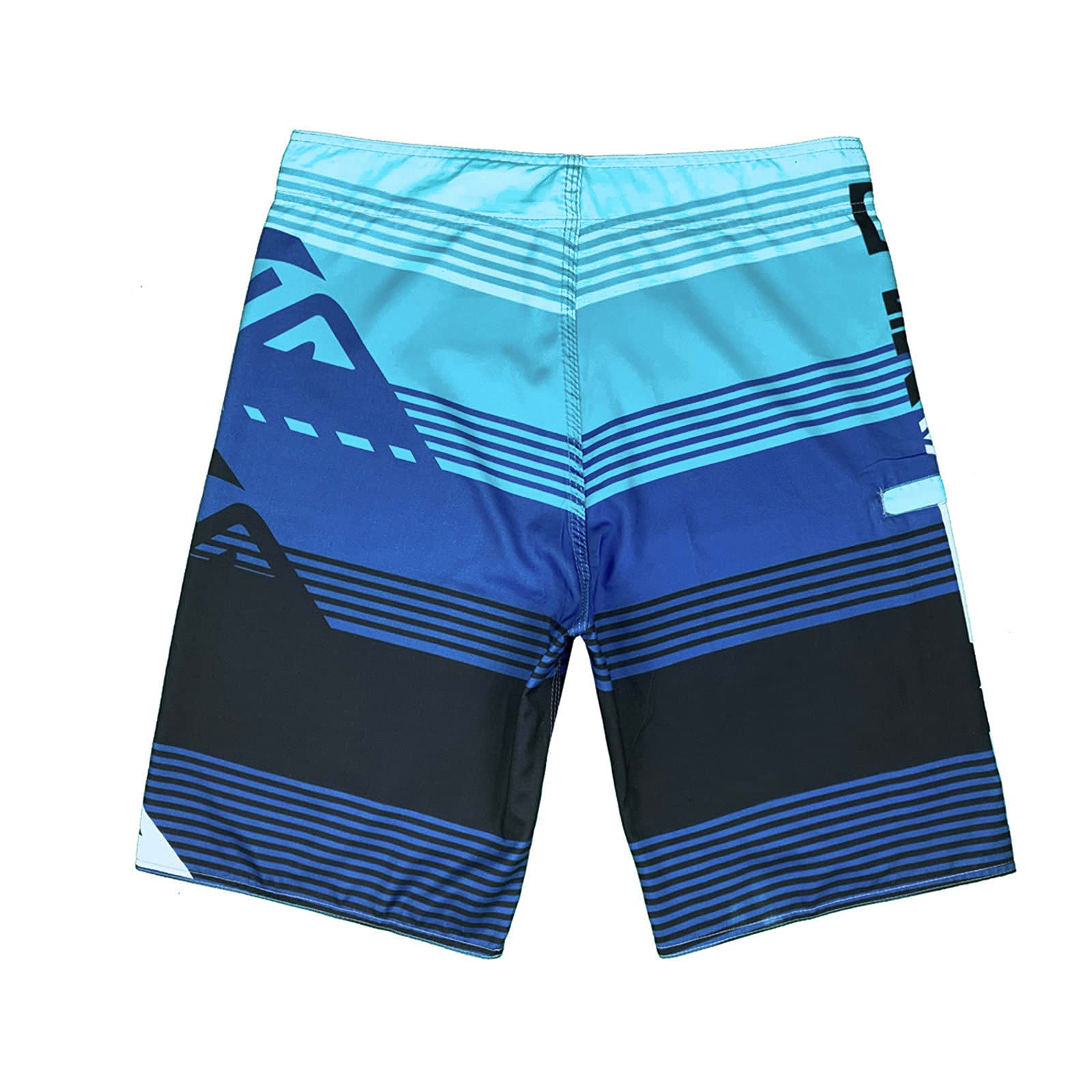 **Men's Quick-Dry Beach Shorts - Geometric Striped Patchwork Swim Trunks for Swimming, Fitness & Summer Leisure | Breathable, Loose Fit Training Shorts | Perfect for Pool, Gym & Outdoor Activities (Blue, Size S)**