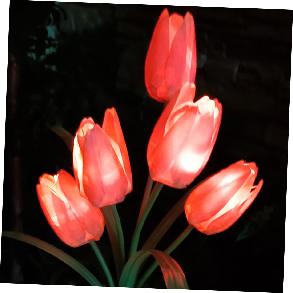 BESPORTBLE 4-Pack Solar Tulip Lights - Waterproof Outdoor Solar Garden Lights for Lawn, Pathway, Yard Decoration - Solar Powered LED Flower Lights for Landscape, Patio, Backyard, and Garden Decor