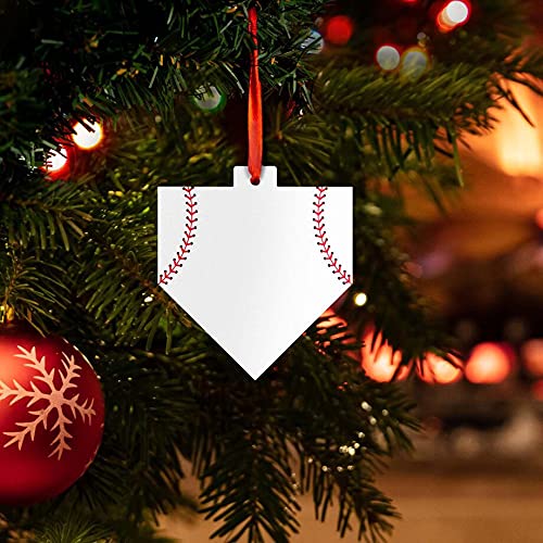 Baseball Ceramic Ornament - Handmade Home Plate Christmas Tree Decoration for Sports Fans | Perfect Gift for Baseball Lovers | Holiday Decor, Sports Themed Party & Fan Cave Display