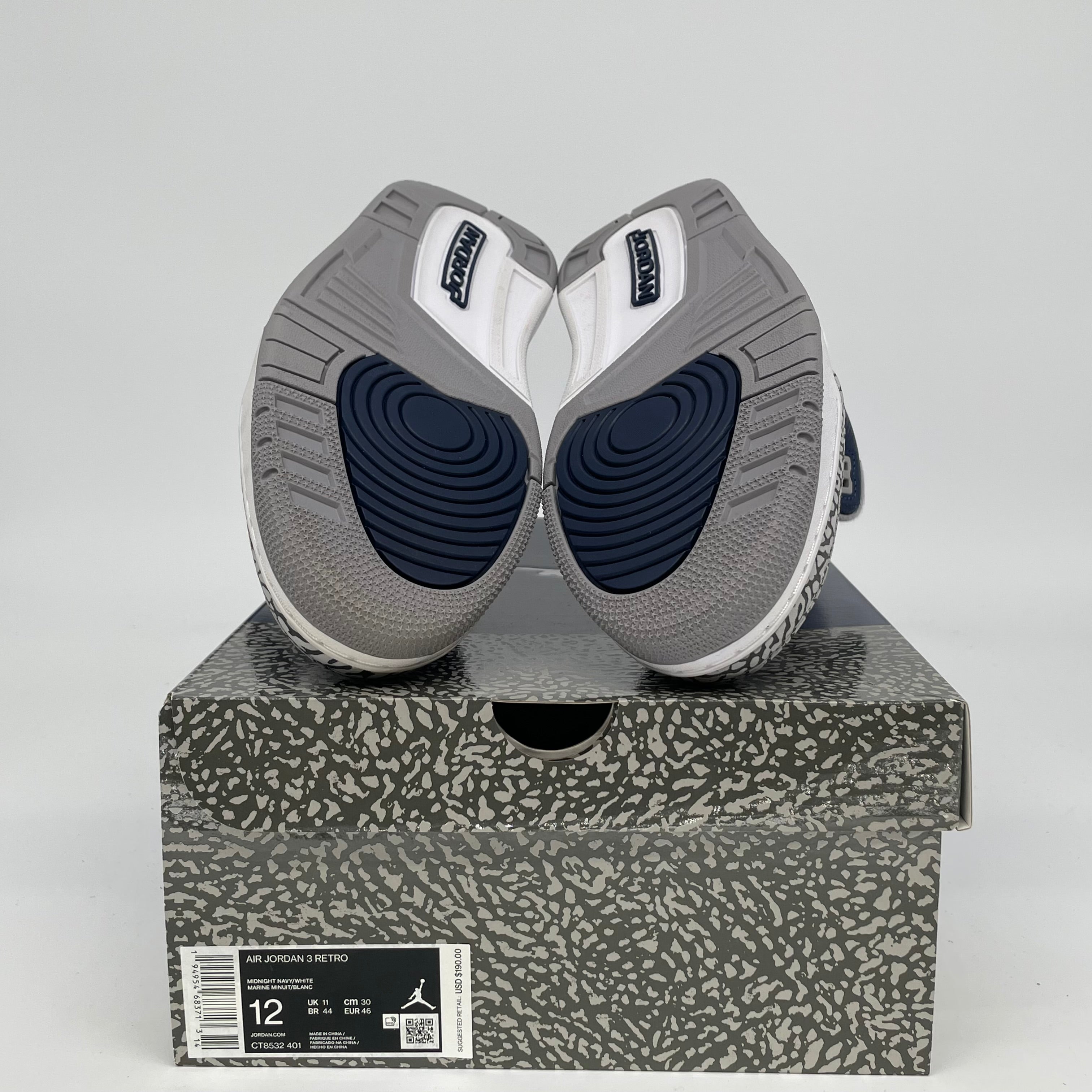 AIR JORDAN 3 Retro Georgetown Basketball Shoes Men's Size 12 - White/Blue/Gray (CT8532-401) | Official Nike Sneakers for Streetwear, Basketball & Casual Outfits