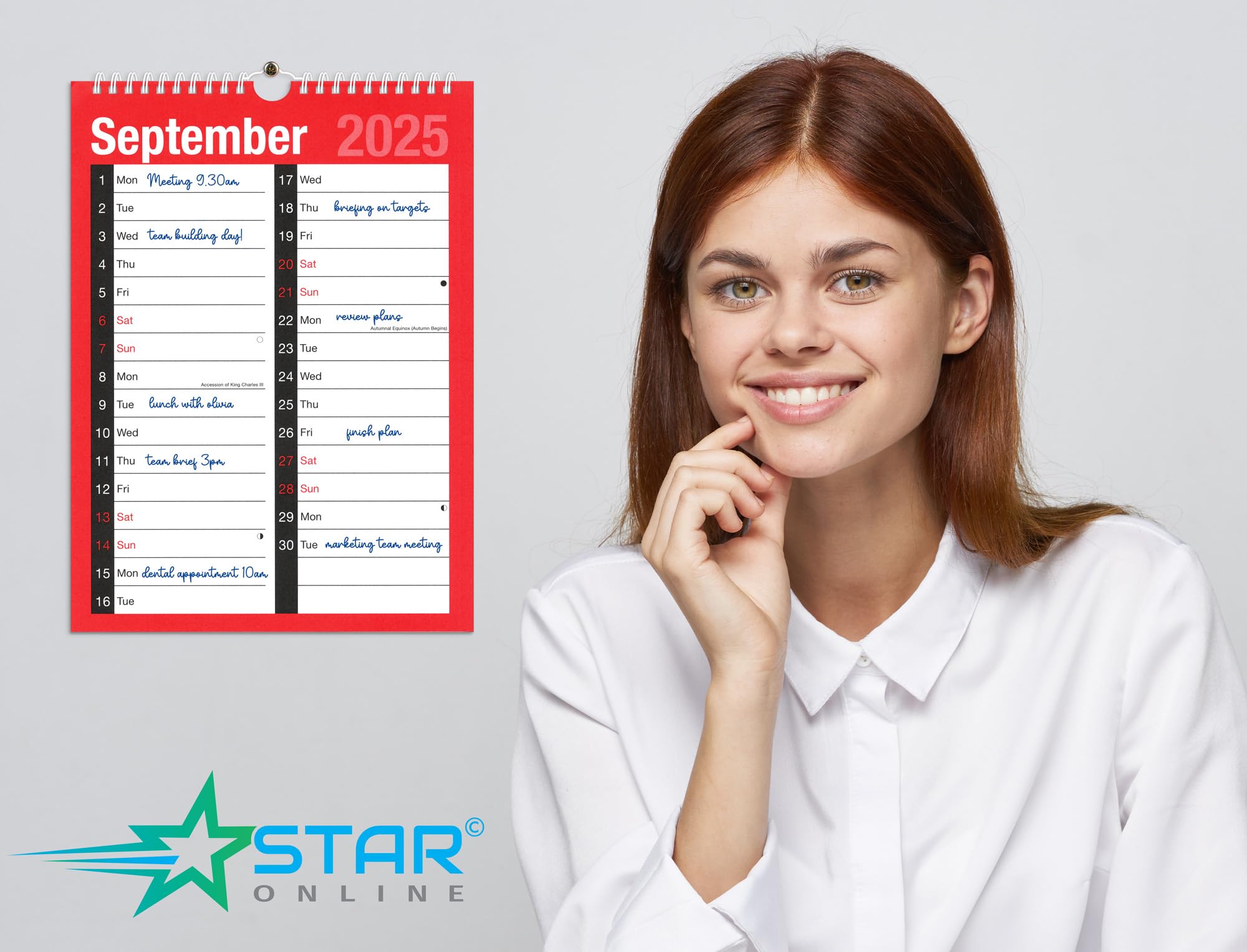 2025 Spiral Bound Wall Calendar Planner - Large A4 Size, 2-Column Monthly View, 120 GSM Thick Paper - Perfect for Home, Office & School Organization