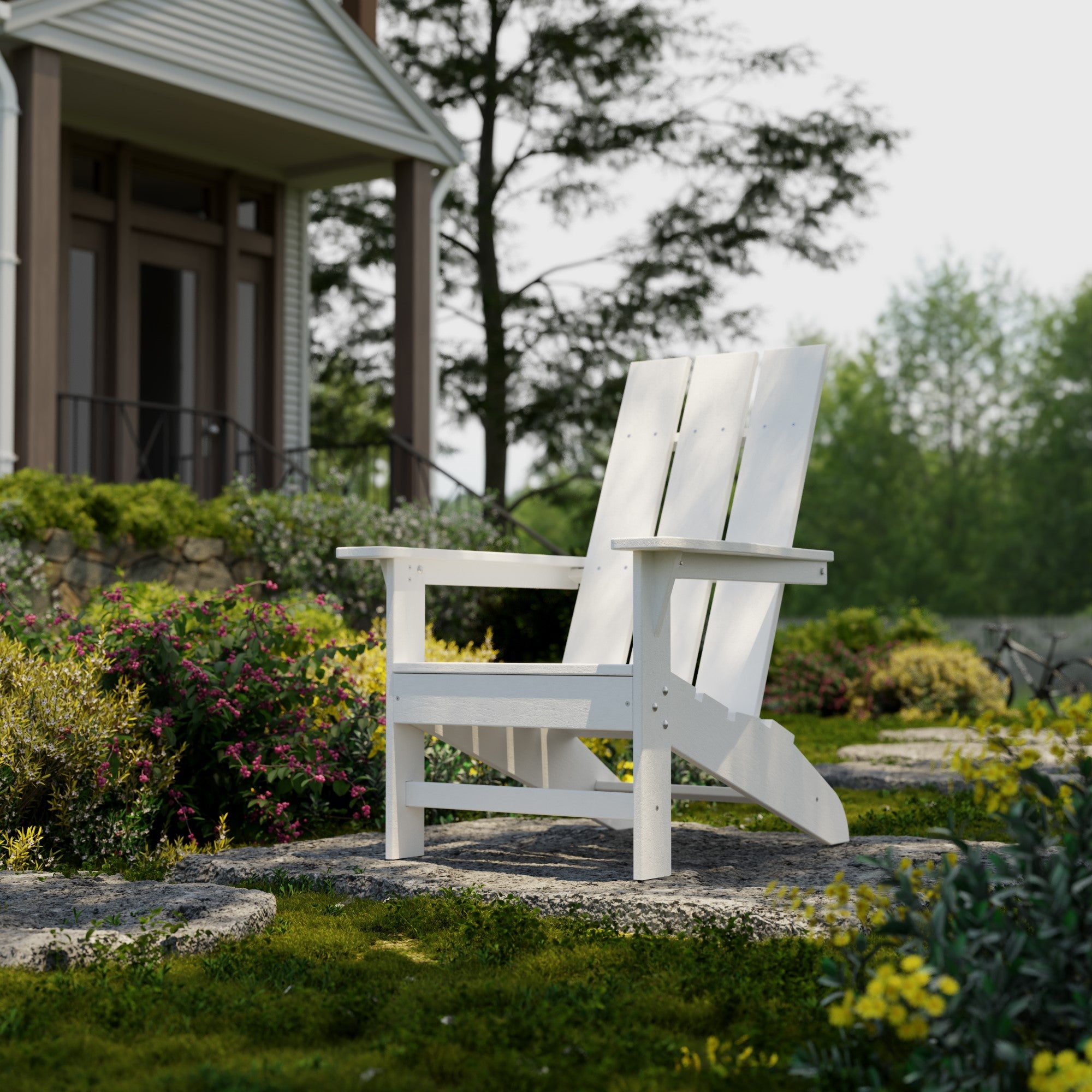 Freedom Modern Adirondack Chair - Weather-Resistant Outdoor Lounge Chair for Patio, Garden & Poolside Relaxation | Comfortable & Durable Polywood Furniture