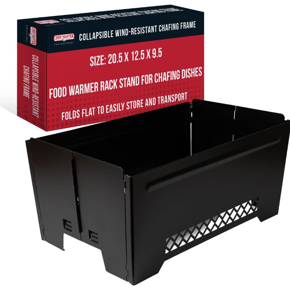 2 Pack Stainless Steel Chafing Dish Rack Stand - Commercial Food Warmer Buffet Set for Catering, Restaurants, Banquets & Parties | Durable Serving Display for Events, Gatherings & Buffet Stations by Chef Master 90253 | Perfect for Wedding Receptions, Holiday Feasts & Catering Business