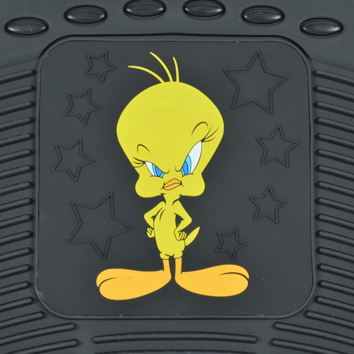 BDK Tweety Bird Car Floor Mats - Officially Licensed Warner Bros Looney Tunes - All Weather Heavy Duty Rubber Liners for Car, Truck, Van & SUV - Black (WBMT-1172) - Perfect for Road Trips & Daily Commutes