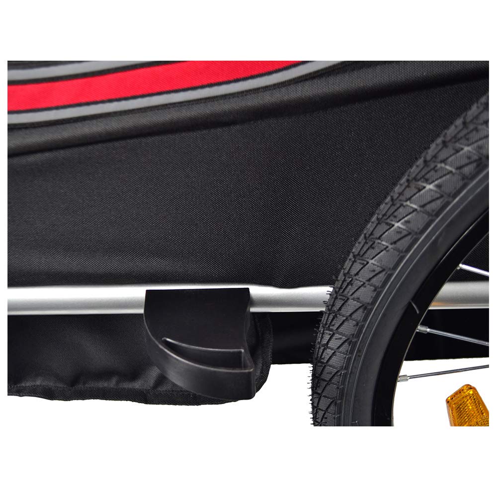 Veelar 2-in-1 Bike Trailer & Stroller - Double Seat Bicycle Carrier for Toddlers & Kids - Convertible Jogger for Outdoor Adventures, Park Visits & Family Cycling