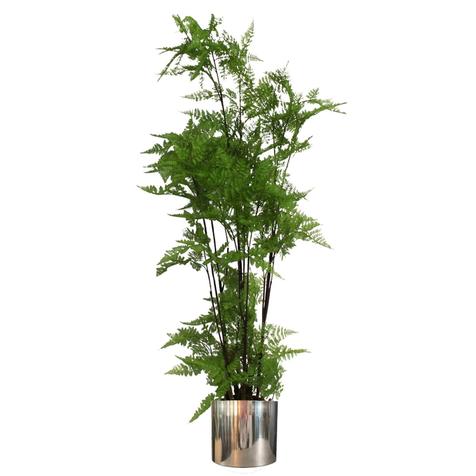 Brushed Silver Metal Planter - 8 x 7 Inch Modern Indoor/Outdoor Flower Pot for Home Decor, Office Plants & Garden Succulents