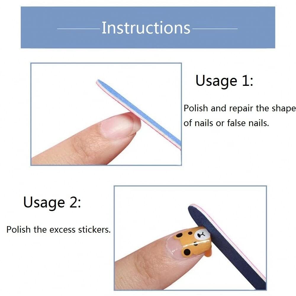 Professional Sminakh Nail File Set - 100/180 Grit Nail Filer Boards for Acrylic & Natural Nails - Salon & Home Manicure/Pedicure Kit - Perfect for Nail Art, Gel Extensions & DIY Nail Care (PF100)