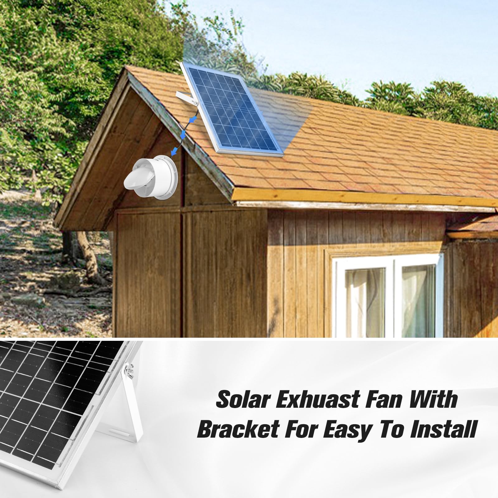 15W Solar Powered Exhaust Fan with 6