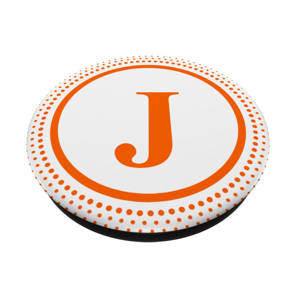 J Monogram Blaze Orange PopSockets Grip & Stand for Phones & Tablets - Perfect for Home, Office, and Travel Use