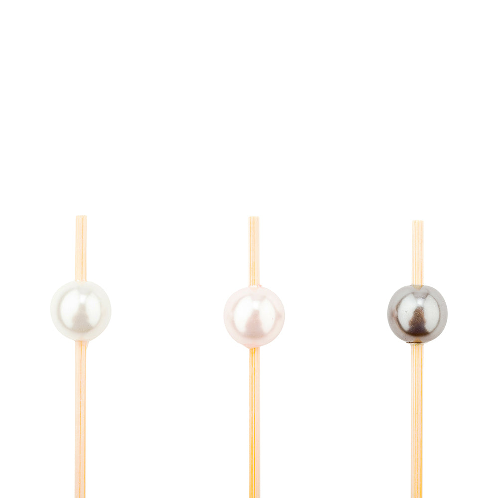 Bamboo Pearl Skewers - 4 Inch Assorted Colors - 1000 Count Box - Perfect for BBQ, Cocktail Garnish, and Party Appetizers