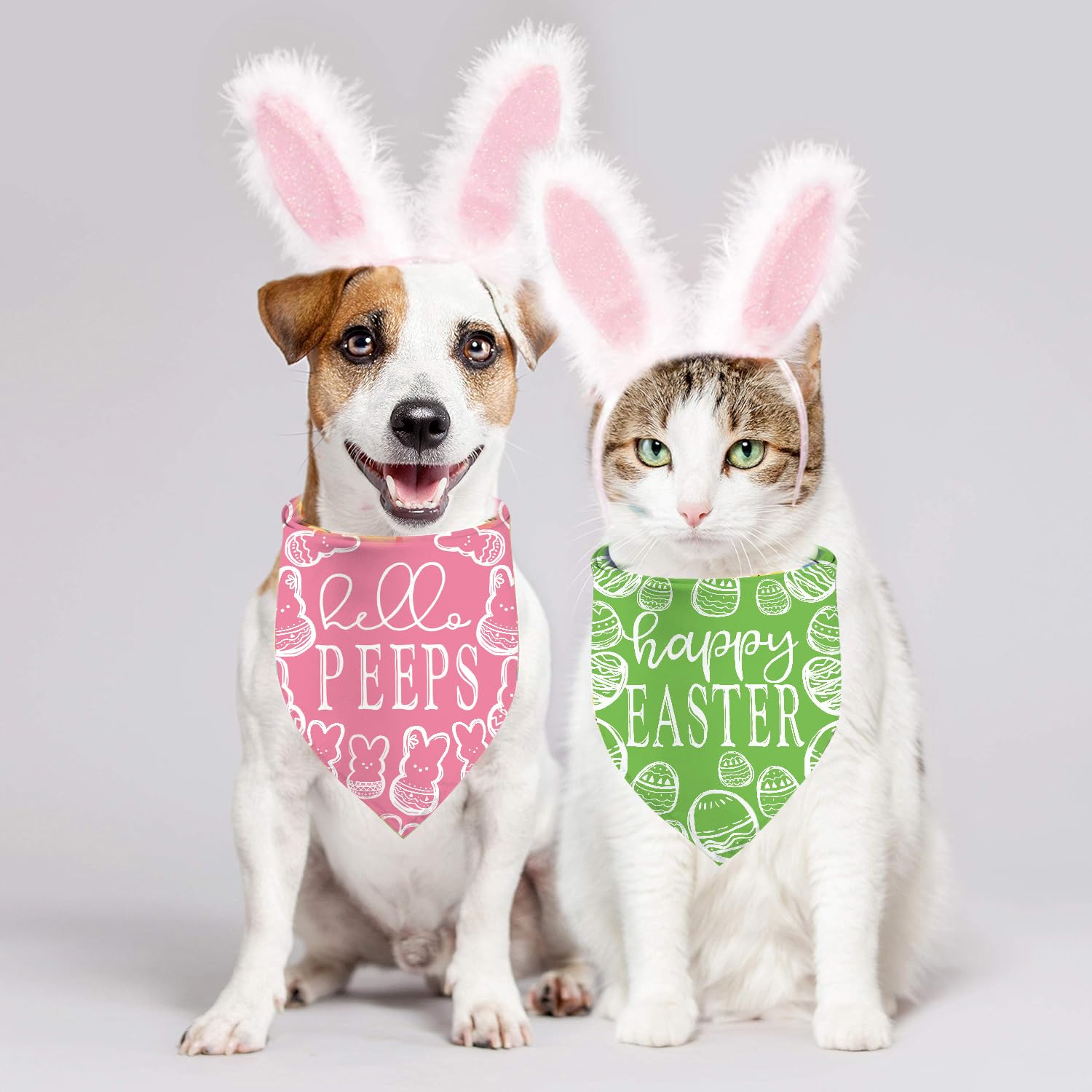 Reversible Easter Dog Bandanas - 2 Pack Dual-Layer Easter Egg Design Pet Bandana for Small & Large Dogs - Perfect Easter Gift for Puppies - Great for Easter Photos, Egg Hunts & Holiday Celebrations