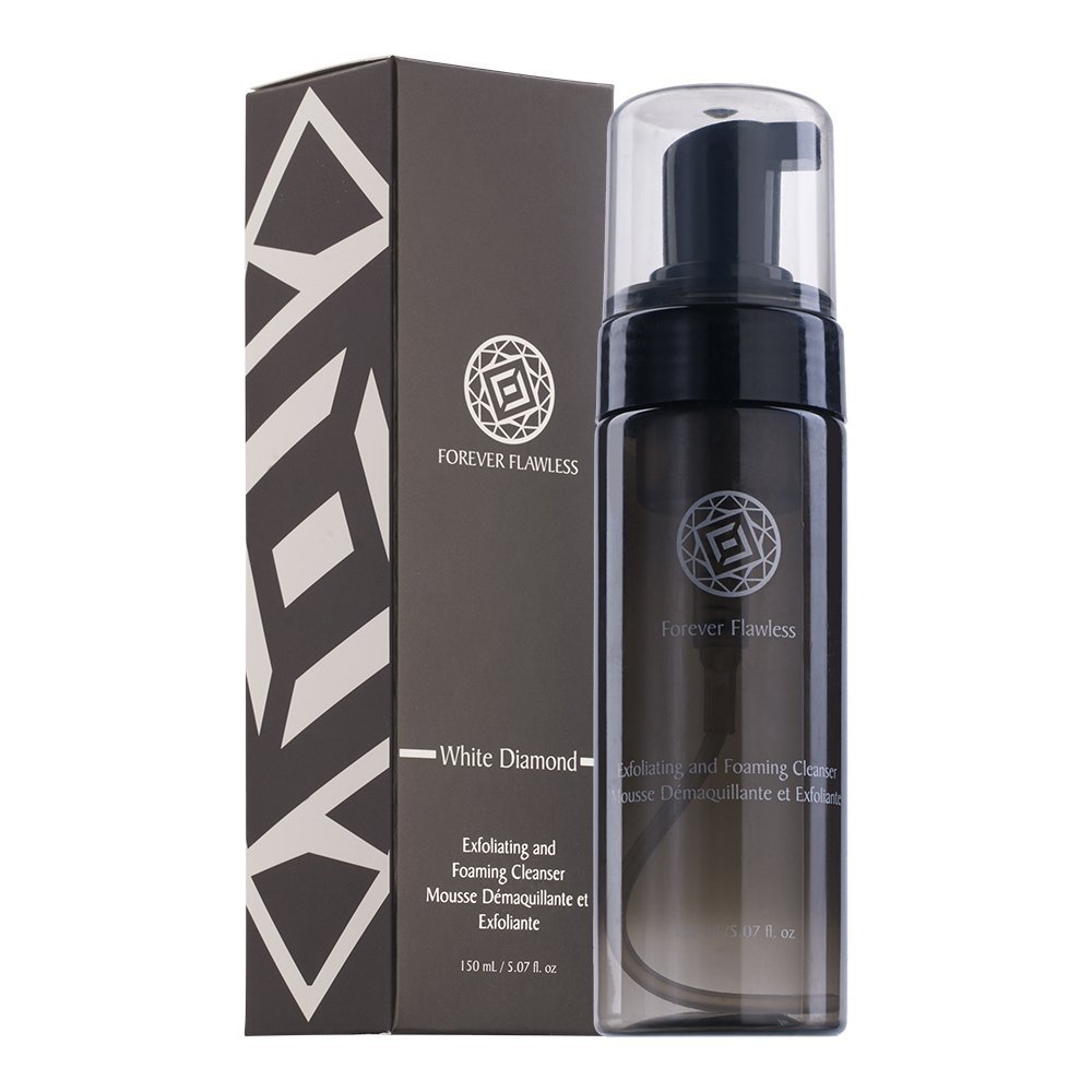 Forever Flawless Exfoliating & Foaming Face Cleanser - Natural Diamond Powder Makeup Remover | Deep Pore Cleansing for Women & Men | 150ml | Perfect for Daily Skincare & Post-Makeup Removal