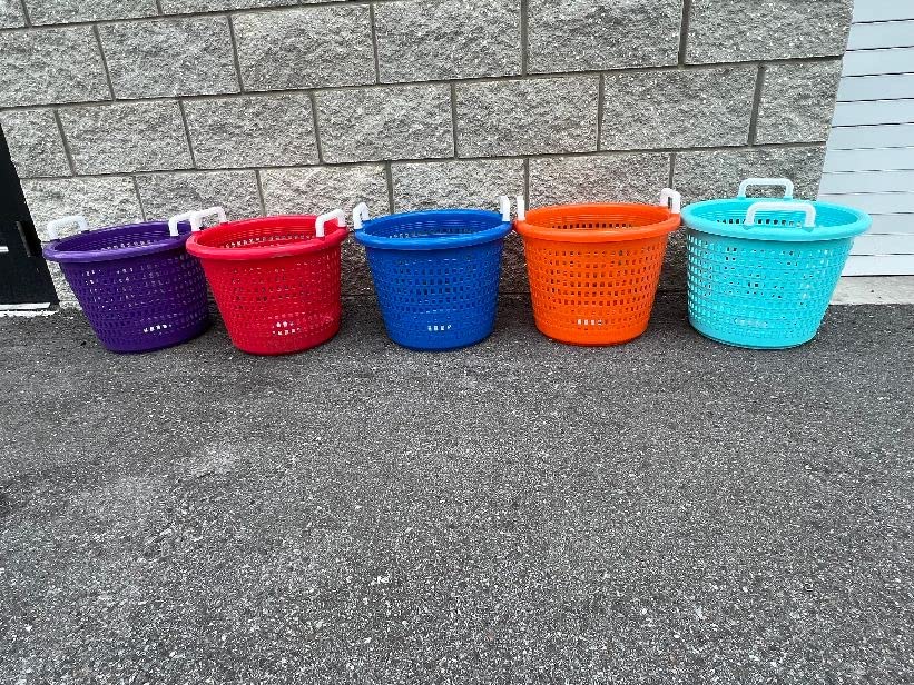 LEE FISHER SPORTS Heavy Duty All-Purpose Basket - 40 lbs Capacity Red Utility Basket for Fishing, Laundry, Storage | Commercial Grade Hot & Cold Resistant | Perfect for Marine, Home & Industrial Use