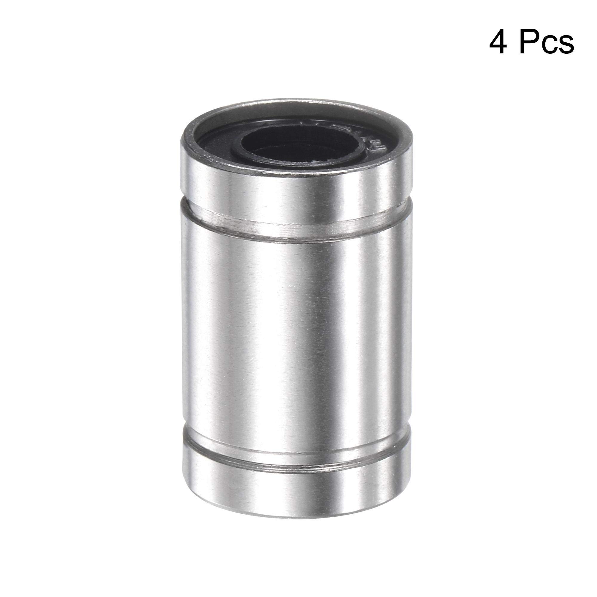 LM6UU Linear Ball Bearings 6mm Bore 12mm OD 19mm Length Nickel Plated - 4 Pack for CNC Machines, 3D Printers | High Precision Motion Components for DIY Robotics & Automation Projects