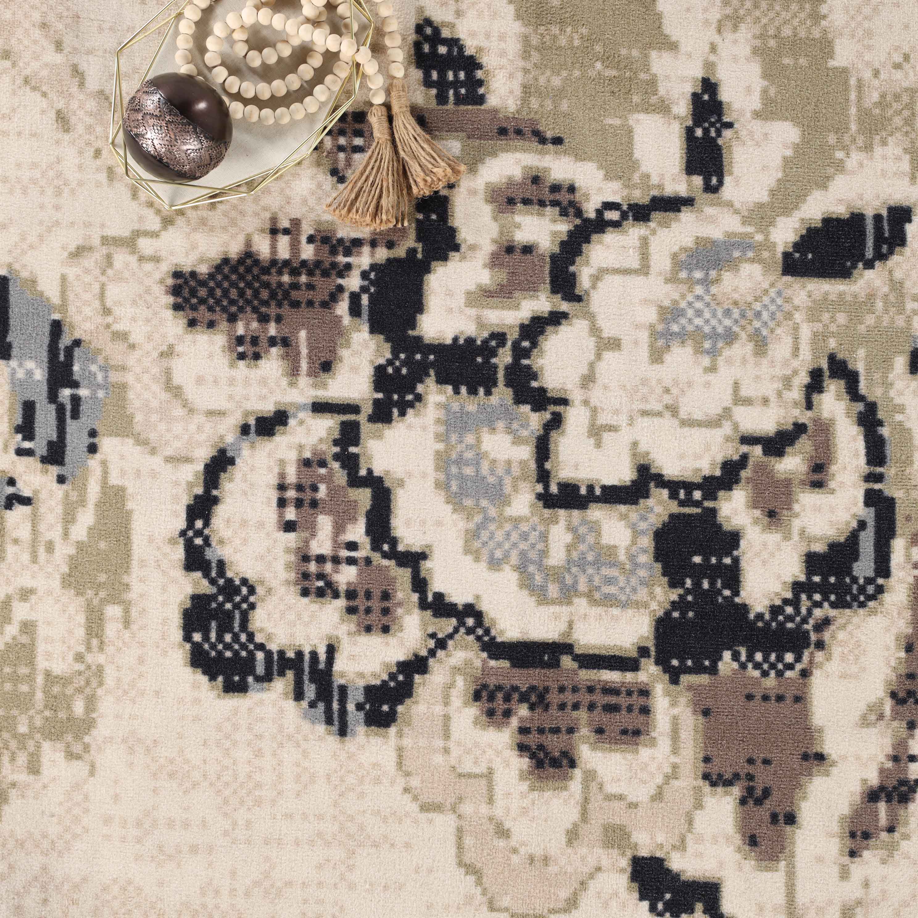 Jacobean Floral Modern Farmhouse Indoor Area Rugs & Runner Rugs - Soft Non-Slip Living Room Bedroom Decor for Cozy Home