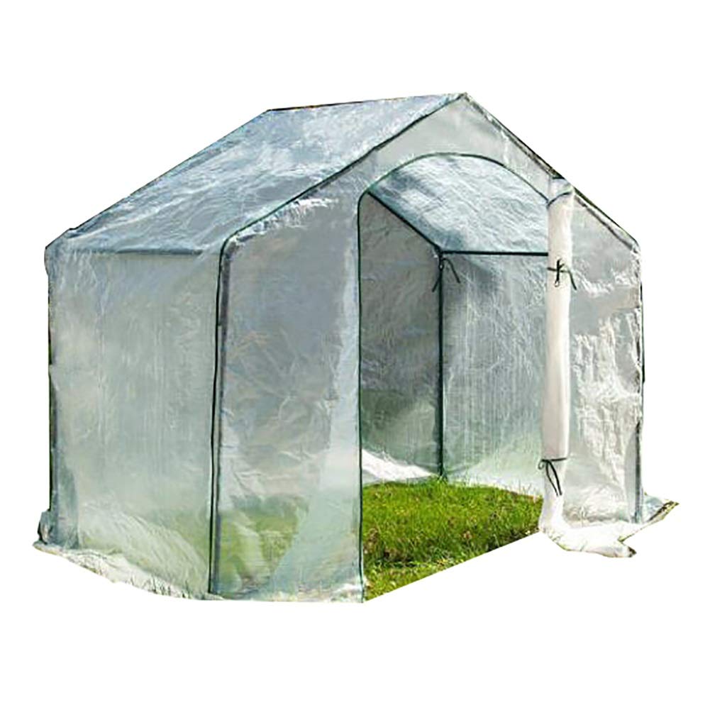 LQQ Walk-in Greenhouse with PVC/PE Cover - Transparent Outdoor Hot House for Winter Gardening, Plant Growing & Protection - Zipper Door Design (Style2) | Perfect for Backyard Gardens, Seed Starting & Year-Round Plant Cultivation