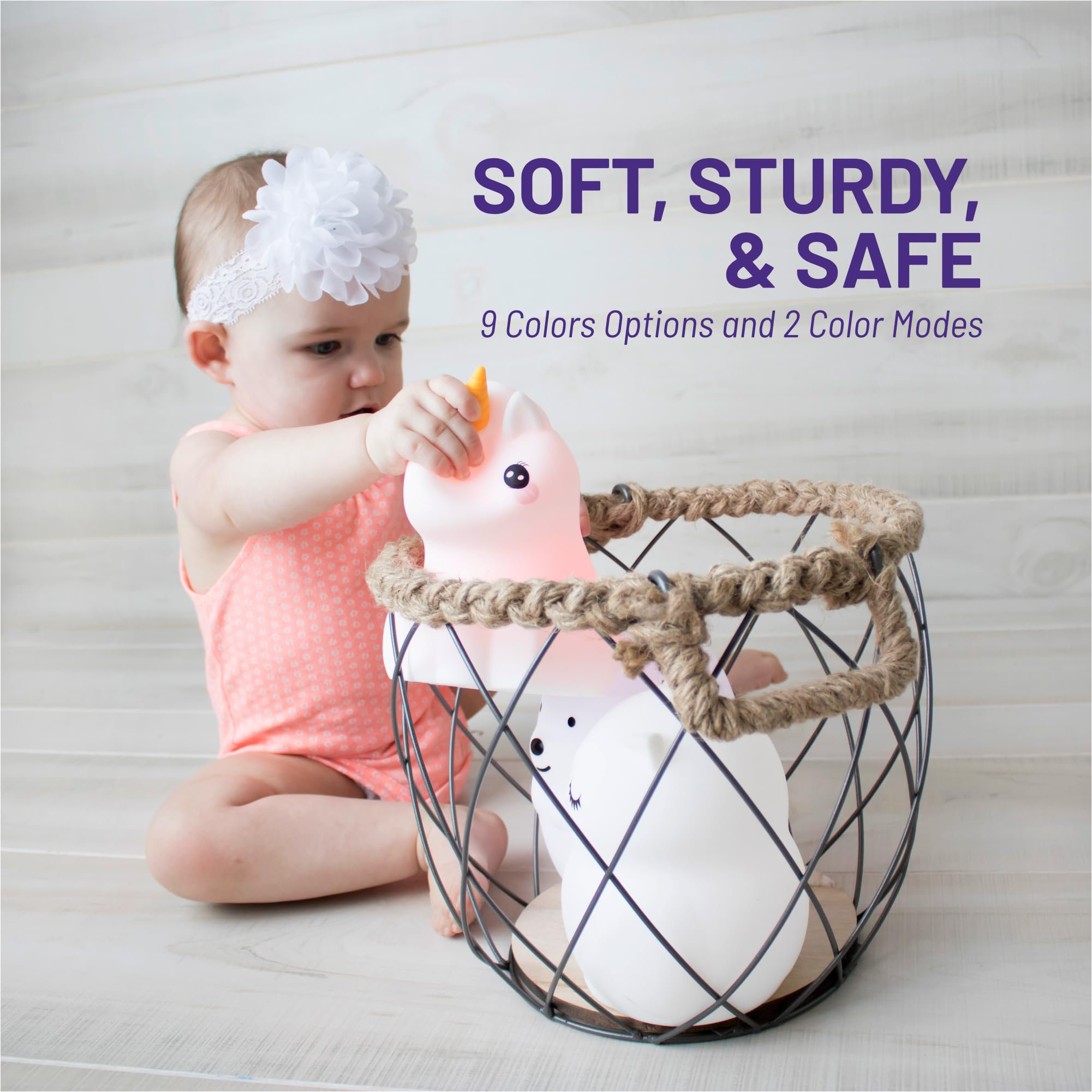 Lumipets Rechargeable Night Light for Kids - Cute Unicorn LED Lamp for Baby & Toddler Room, Soft Glow Nursery Light for Bedtime, Sleep Aid, and Kids Bedroom Decor