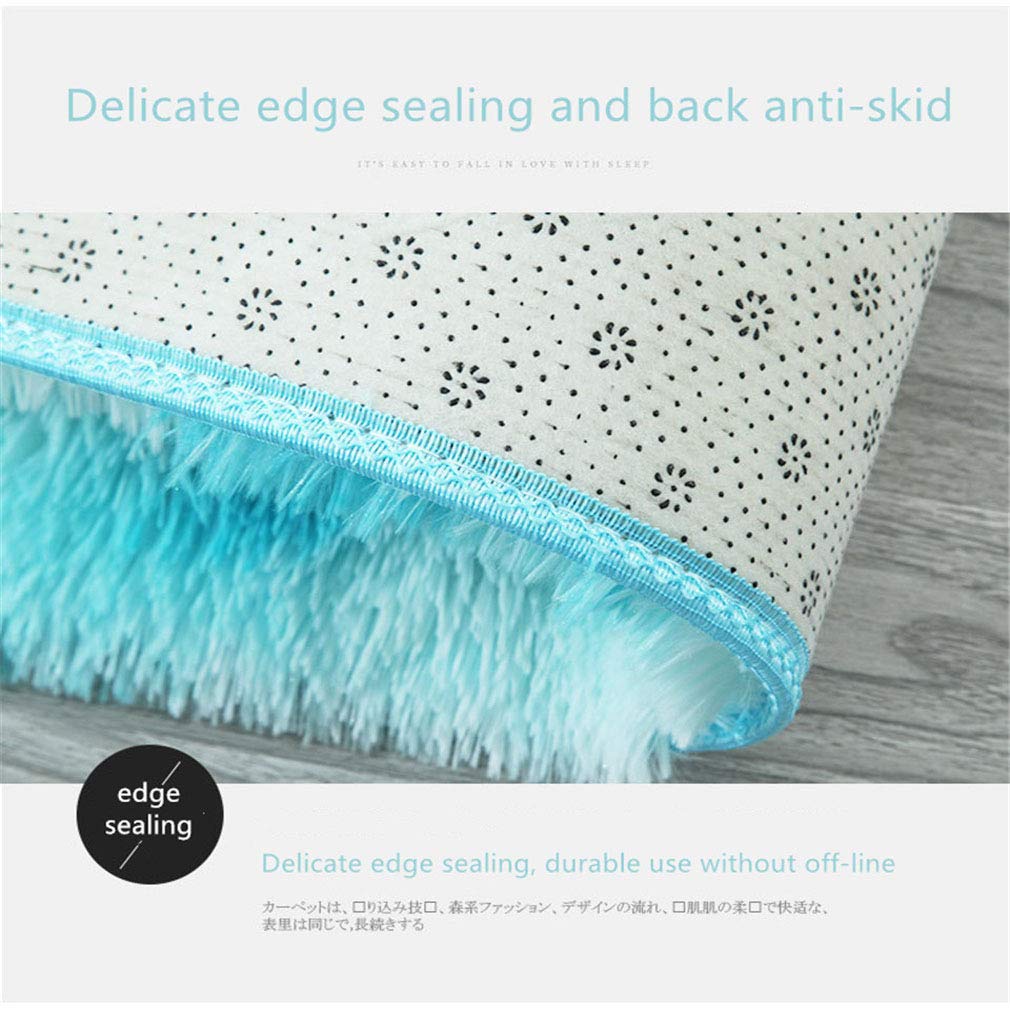 Soft Fluffy Shaggy Round Area Rug - Non-Slip Modern Carpet for Living Room, Bedroom & Nursery - Sky Blue 200x200cm - Cozy Home Decor for Family Rooms, Kids Play Areas & Dorm Spaces
