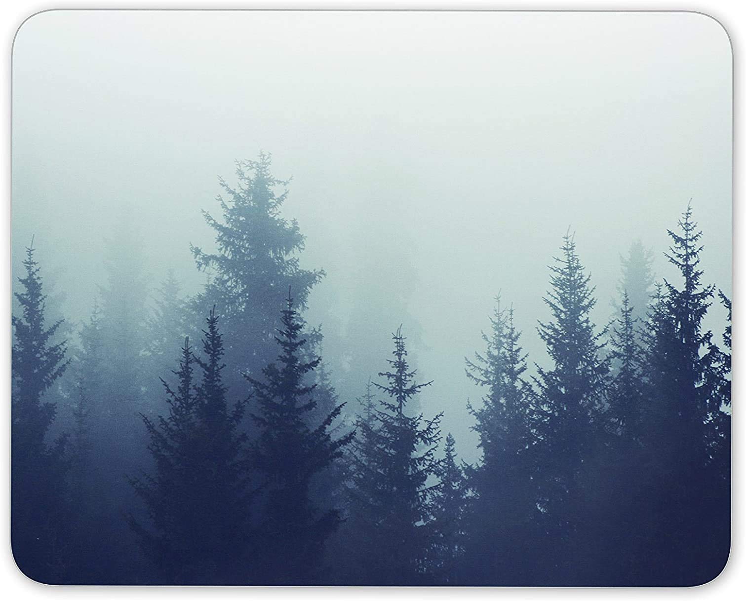 16 x 24 Inch Large Mouse Pad - Misty Forest Design with Trees & Fog, Non-Slip Rubber Base, Perfect for Gaming & Office Work (Winter Gift Idea for PC & Computer Users)