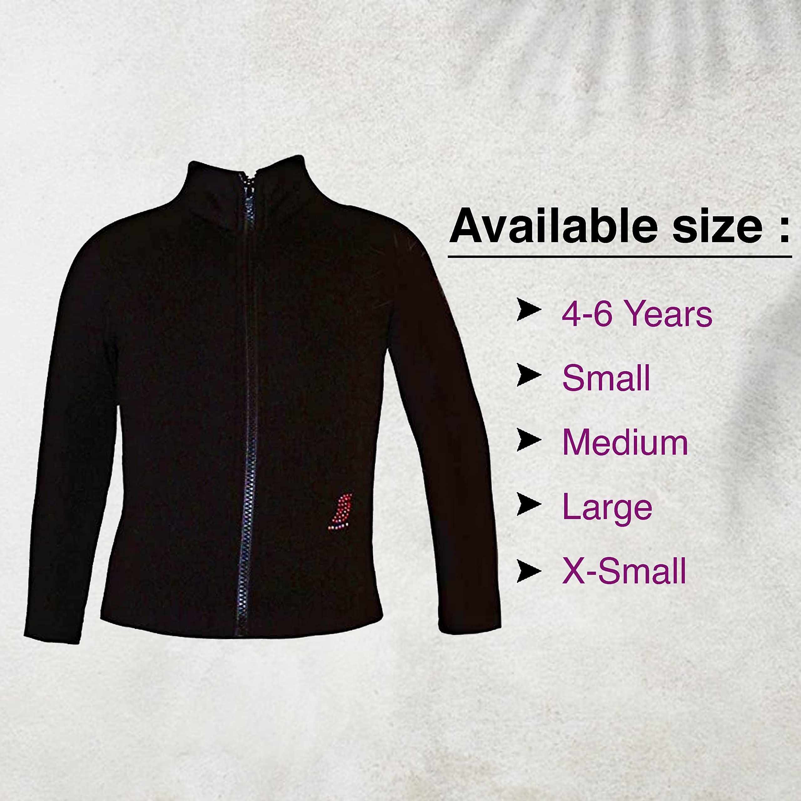 Stylish Ice Fire Polartec Figure Skating Jacket with Rhinestone Design - Includes Matching Skates | Warm & Fashionable Winter Sports Outerwear for Ice Skating Performances & Competitions