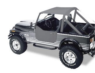 Bestop 5250809 Charcoal Traditional Bikini Top for Jeep CJ7 CJ8 & Wrangler (1976-1991) - Soft Top Replacement for Summer Off-Roading & Beach Driving