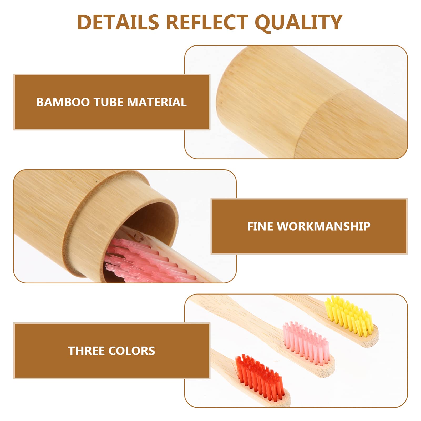 Eco-Friendly Bamboo Toothbrushes with Travel Case - 3 Pack Organic Toothbrush Set for Adults & Kids | Perfect for Travel, Camping, Hiking & Daily Oral Care