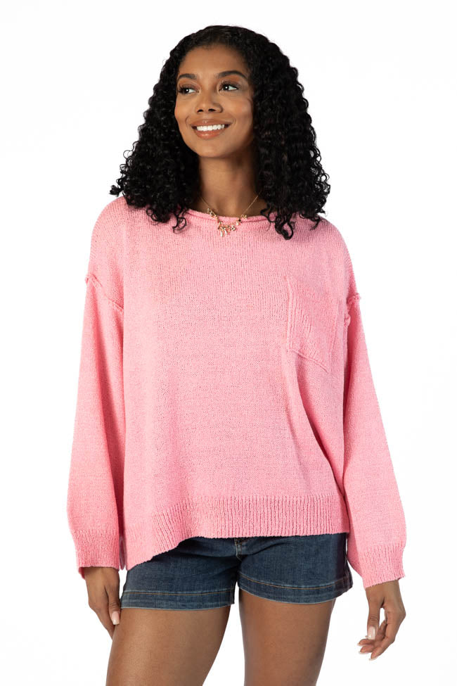 Tell Me Everything Cotton Candy Oversized Pocketed Lightweight Sweater for Women | Cozy & Stylish Pullover | Perfect for Casual Outfits, Layering & Fall Fashion | FINAL SALE