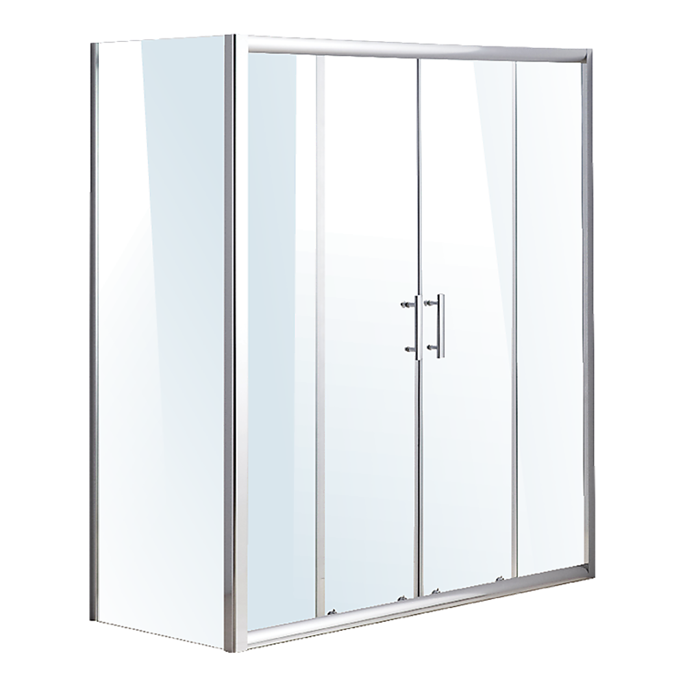 Della Francesca 1700mm x 700mm Tempered Glass Sliding Shower Door - Frameless Bathroom Enclosure for Modern Homes & Spa-Like Showers