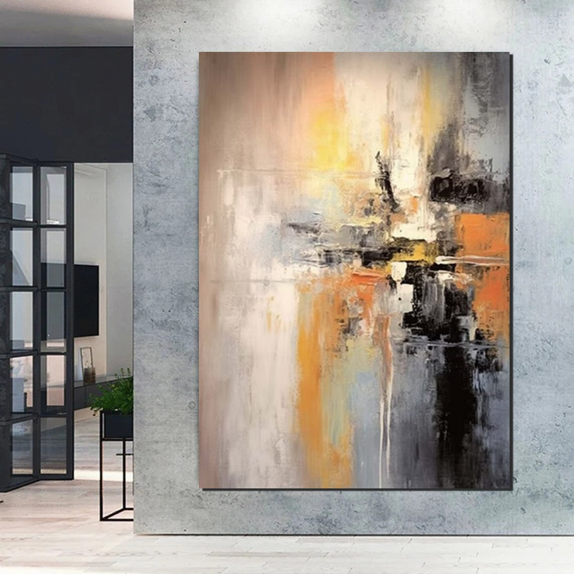 Large Heavy Texture Abstract Acrylic Canvas Painting - Modern Wall Art for Bedroom Decor | Handmade Contemporary Artwork for Living Room & Office Spaces