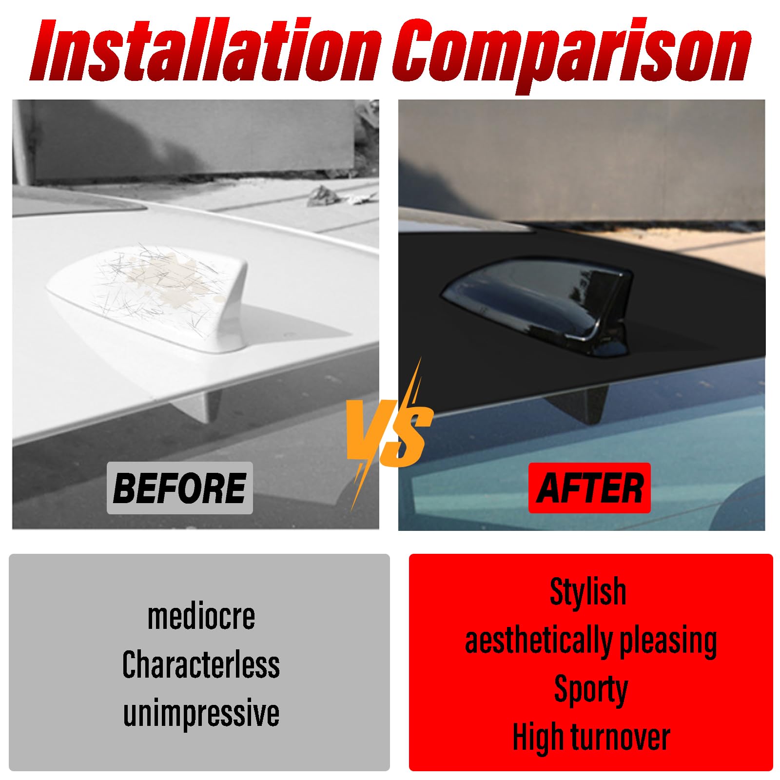 2018-2022 Honda Accord Shark Fin Antenna Cover - Black Car Exterior Accessory | Weatherproof Aerial Topper for Enhanced Style & Protection | Perfect for Daily Commute, Road Trips & Car Shows