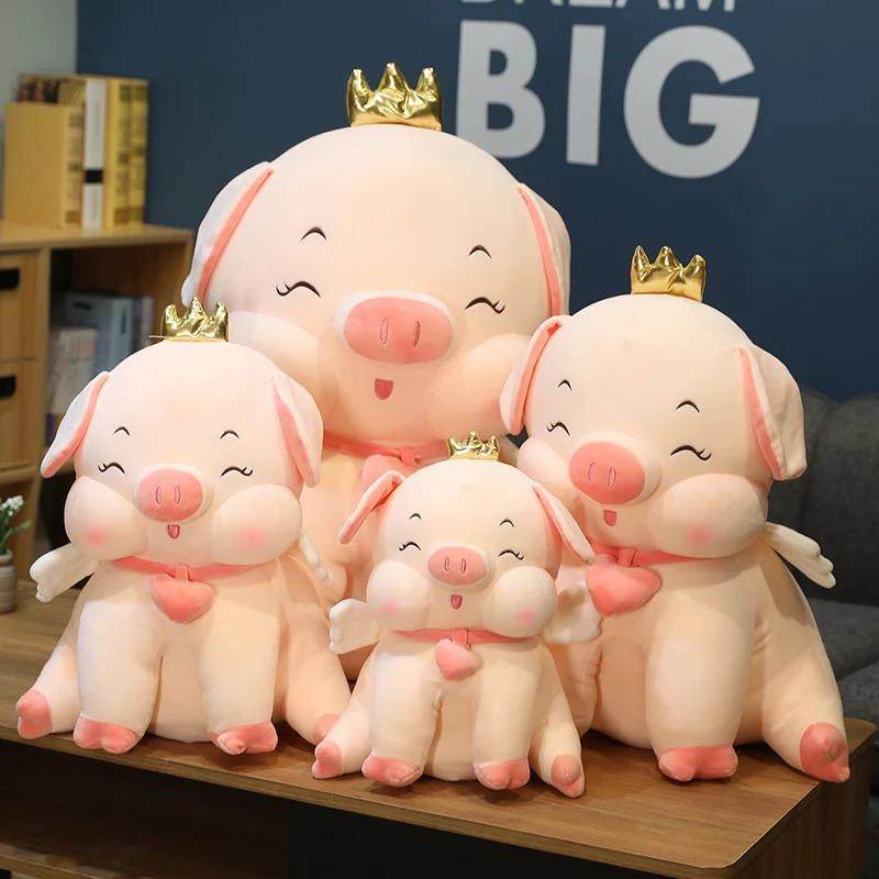 Giant Princess Stuffed Pig Plush Toy - Large Cute Pink Piggy Plushie for Girls, Kids Room Decor, Birthday Gifts, Nursery Cuddling & Photo Props