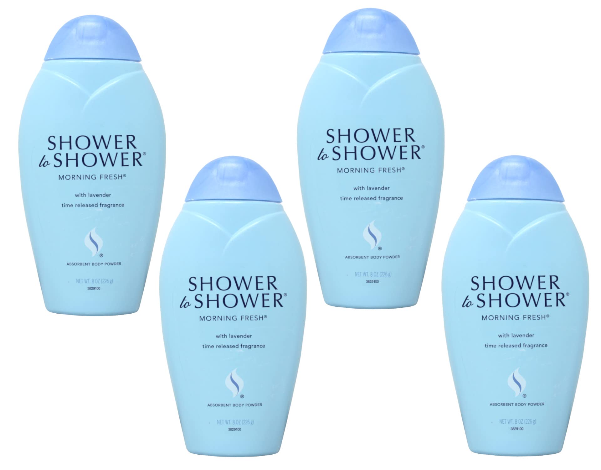 Shower to Shower Body Powder - Morning Fresh Scent, 8 Ounce (Pack of 4) | Talc-Free Absorbent Powder for Men & Women | Post-Shower, Gym & Daily Freshness