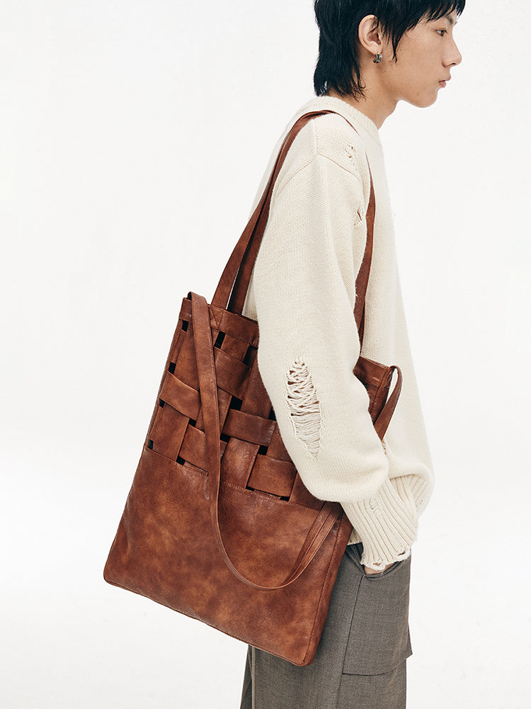 Stylish Vegan Leather Woven Crossbody Shoulder Bag - Eco-Friendly Tote Purse for Women | Perfect for Work, Travel & Everyday Use