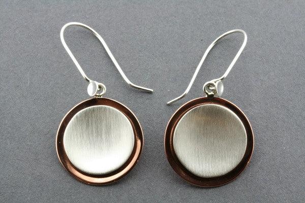 Copper and Silver Cup Earrings for Women - Elegant Boho Chic Jewelry for Everyday Wear & Special Occasions
