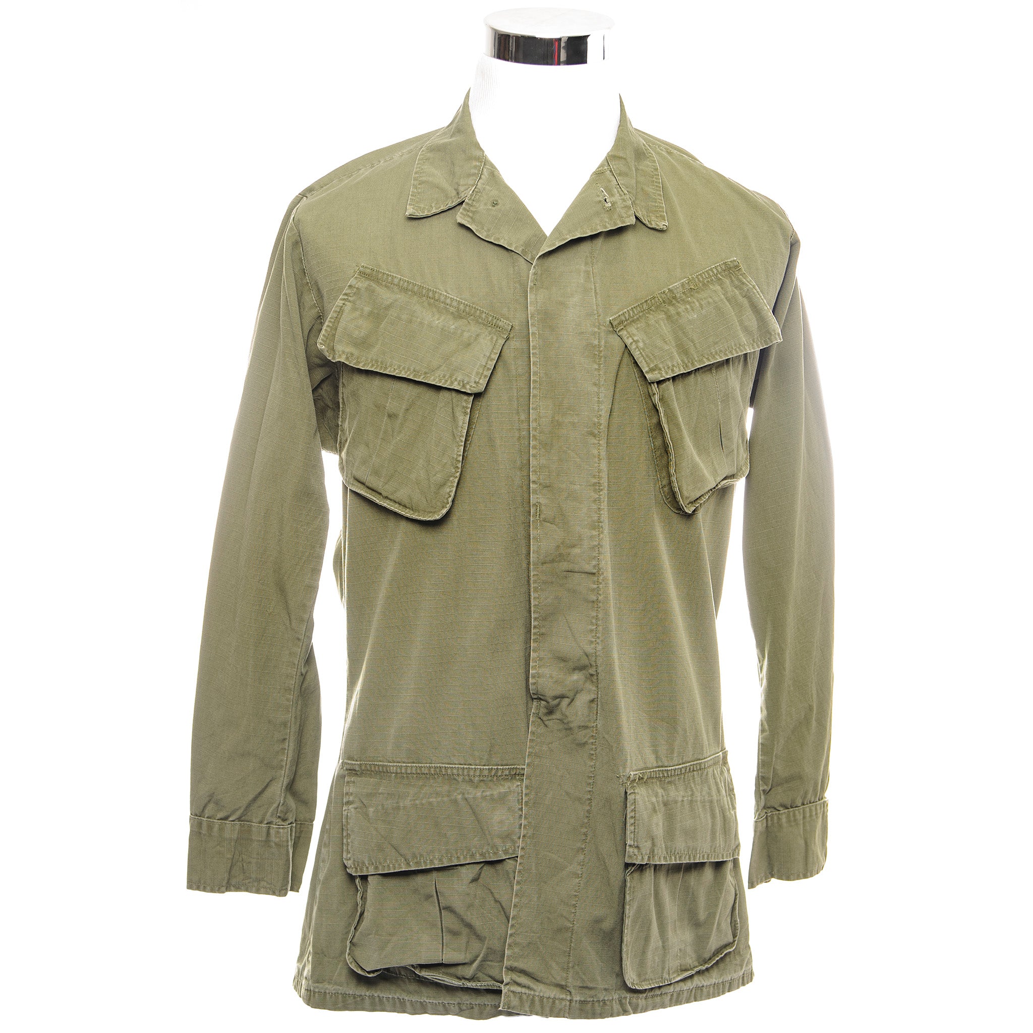 US Army 5th Pattern Tropical Combat Jacket - Ripstop Fabric, Vietnam War Era (1970) - Size Small Long - Vintage Military Gear for Collectors & Reenactments