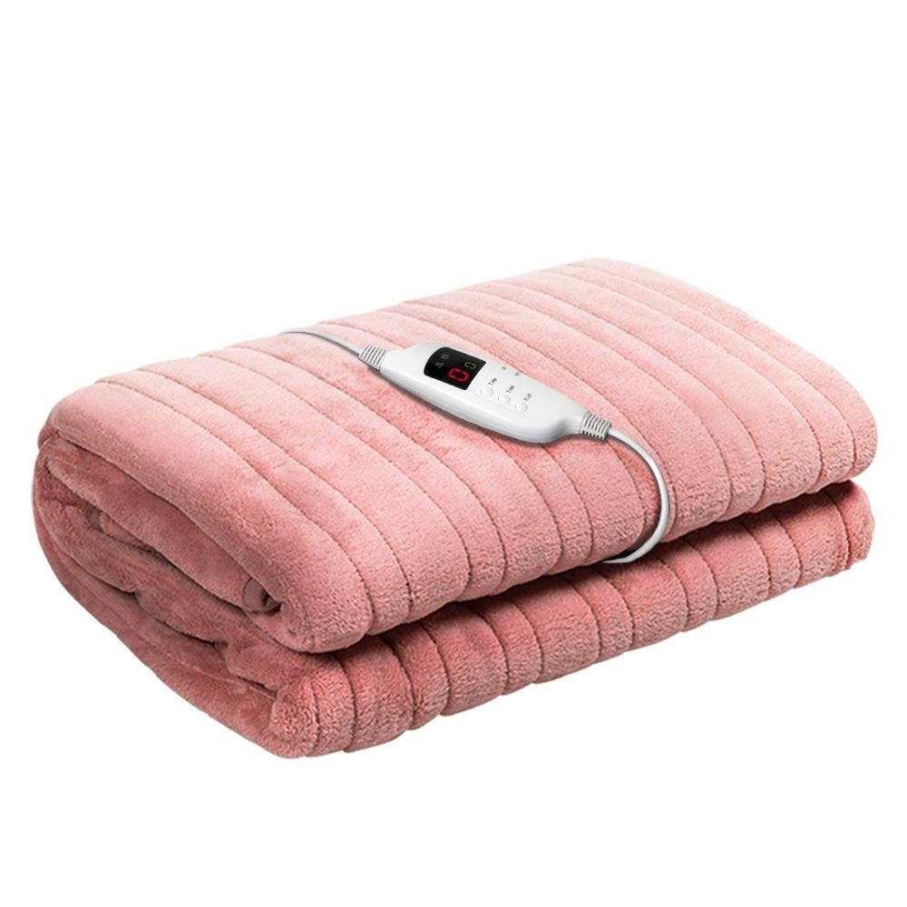 Electric Heated Throw Blanket - Soft Fleece, Machine Washable, Pink - Perfect for Cozy Nights, Winter Warmth & Relaxation at Home
